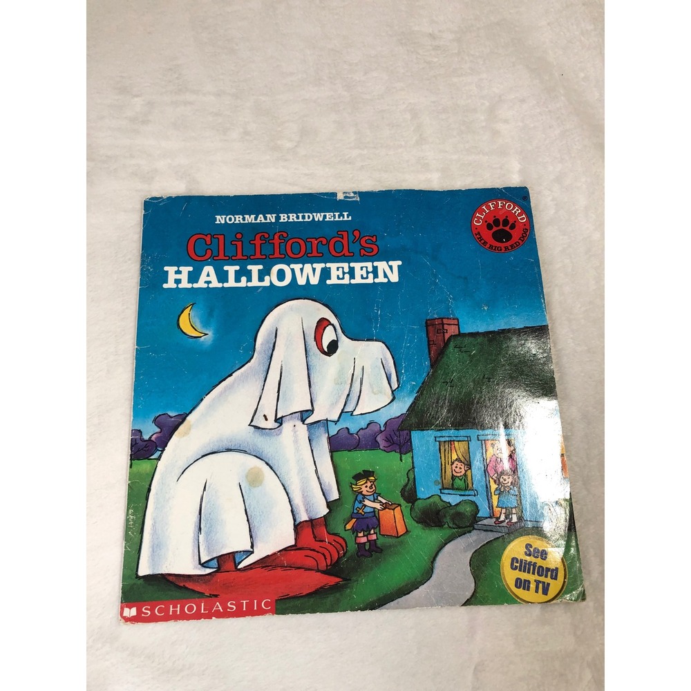 Clifford's Halloween Book Kids Vintage Norman Bridwell Ghost Cover